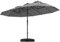 COSTWAY Sombrilla Terraza Exterior Doble, Sombrillas Jardin Grandes con 48 Luces LED y Base, Panel Solar de Carga automática, Manivela, Parasol Terraza Exterior (470 x 280 cm (con LED y Base),Gris)
