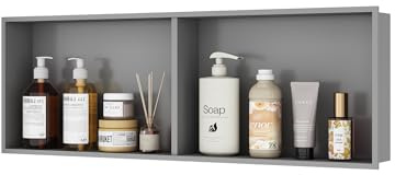 Bathlink Shower Niche, Shower Niche Wall Insert, Grey, 90 x 30 x 10 cm | 304 Stainless Steel, Waterproof Construction, Recessed Wall Installation, Built-In Bathroom Storage, Easy-to-Clean Surface