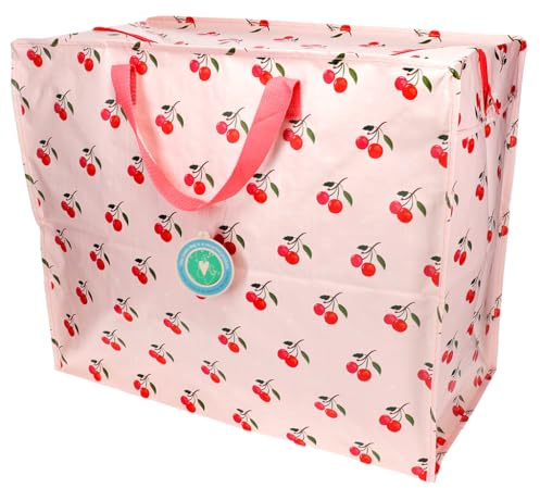 Rex London - Jumbo Storage Bag with Zip for Home Storage - Little Cherry | storage bags, moving bags, moving house essentials, clothes storage bag, garment tidy, house essentials, laundry bag