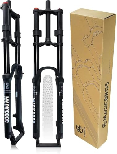 CUCKQUIC DH Mountainbike-Federgabel 26/27,5/29 Zoll, manuelle Arretierung, 1 1/8 Zoll Luftfederweg, 180 mm Schnellspanner, 9 x 100 mm Scheibenbremsaufnahme, Doppelbrückengabel A,27.5in
