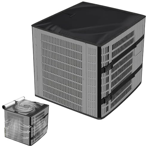 Air Conditioner Cover - Mesh Protection Cover, Central AC Capacitor Cover | AC Protection for All Seasons for Summer and Winter | Keeps Pine Needles Away