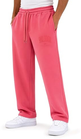 SMILODOX Jogginghose Herren Oswin, Oversized Fit Trainingshose mit elastischem Bund & verstellbarem Kordelzug, Logo-Print, praktische Seitentaschen, Lange Sporthose für Freizeit und Sport