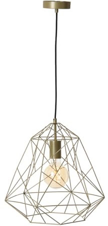 Qazqa - Modern Industrie I Vintage I Hängelampe I Pendellampe I Pendelleuchte Gold I Messing - Retro Framework Basic I Wohnzimmer I Schlafzimmer - Stahl Rund - LED geeignet E27