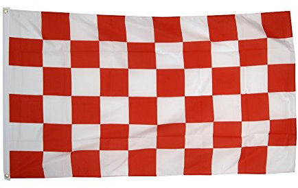 Digni Bandiera a Quadri Rossi-Bianchi - 90 x 150 cm Sticker Gratis