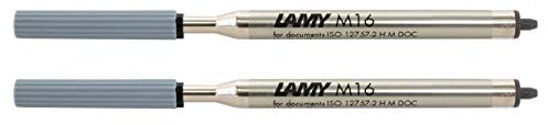 LAMY M16 2er Set Kugelschreiber-Großraummine aus Metall - Original Ersatzmine für alle Lamy Kugelschreiber Modelle - dokumentenecht - Strichbreite Fein in Tintenfarbe schwarz