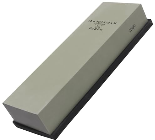 Rockingham Forge SUPERSHARP PRO Schleifstein, feine Körnung 3000 – Professioneller Messerschärfstein mit rutschfester Unterlage, 24 x 8 x 4 cm – Langlebiger, breiterer und dickerer Messerschärfer