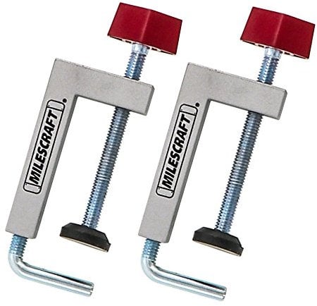 Milescraft 4009 Fence Clamps - 2 Pack Universal Clamps with 3/8 Rod for Table Saws, Mitre Saws, Router Tables and Clamping Squares