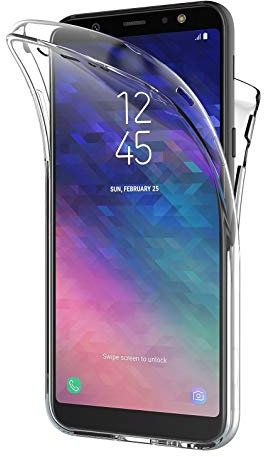 AICEK Samsung Galaxy A6 2018 Hülle, 360°Full Body Transparent Silikon Schutzhülle für Samsung A6 2018 Case Durchsichtige TPU Bumper Galaxy A6 2018 Handyhülle (5,6 Zoll)