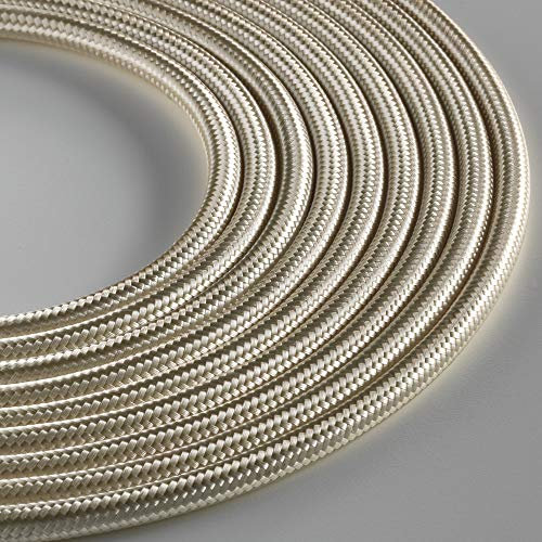 Klartext LUMIÈRE Câble textile rond pour éclairage 3 x 0,75 mm Ivoire 3 m Sécurité maximale contre les chocs.