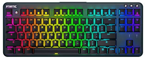 Fnatic miniSTREAK SPEED - Tastiera da gioco meccanica RGB retroilluminata a LED - Switch SPEED Silver - Versione piccola, compatta e portatile Tenkeyless - Tastiera da gioco Pro eSports (Versione US)