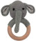 OLGS Beißring gehäkelte Tiere Löwe mit intigrierter Babyrassel, Greifling Spielzeug Beißring | Geschenk zur Geburt für Baby & Kinder Junge/Mädchen (Elefant)