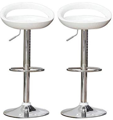 lingge Barhocker, verstellbar, ABS, Kunststoff, höhenverstellbar 81 – 111 cm, Weiß, 2 Stück