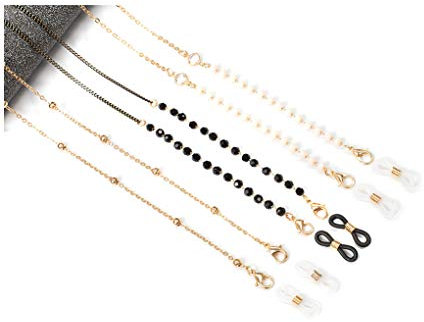 LIPIODOL 3Pcs Titulaire Chaîne Collier pour Masque, Chaîne de lunettes Métal Porte-lunettes Sangle Extender Chaîne pour Femmes Hommes