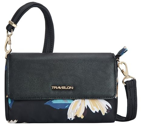 Travelon Addison Gürteltasche, Diebstahlschutz, umwandelbar, mit Blumenmuster, Einheitsgröße