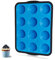Aichoof 12 Cup Silicone Muffin Tray, Non-Stick Muffin Tins Baking Mould, 12 Holes Muffin Mould,Muffin Pan(Black-Blue)
