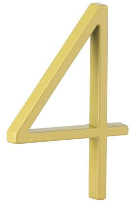 HASWARE Schwebendes Hausnummernschild: 5 Zoll (12cm) modernes Türschild – auffällig für Straßennummern (4, Golden)