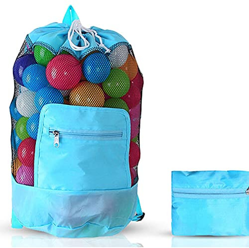Doodle Nylon Toy Storage Bag & Play Mat, Large Portable Drawstring Organizer for Kids Toys, Quick Cleanup Container for Building Blocks, Lego, Blue, Durable Child Playroom Solution