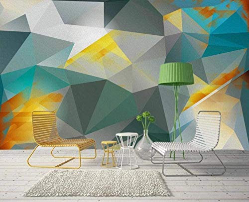 Abstrakte hellgelbe geometrische Retro-Tapete Vliestapete Wandbild mit 3D-Effekt fototapete 3d effekt tapeten Wohnzimmer Schlafzimmer kinderzimmer-400cm×280cm