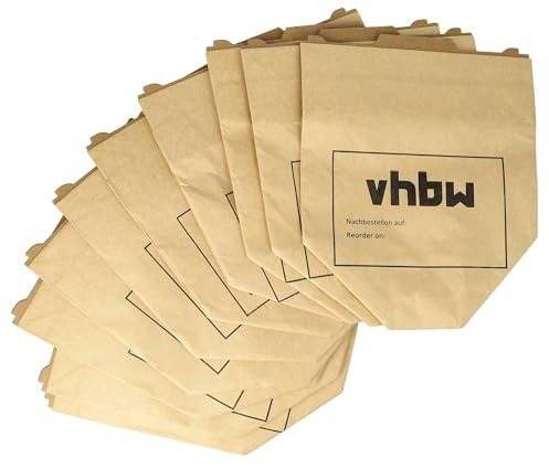 vhbw 10x Staubbeutel Ersatz für Swirl V64 für Staubsauger | 24,5cm x 20,5cm braun