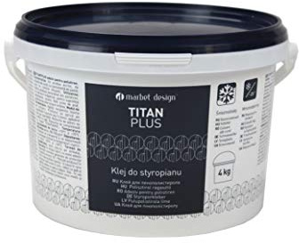 MARBET DESIGN Styroporkleber Baukleber, Innen für Stuckleisten, Deckenplatten, Zierleisten uvm. (1 Eimer Titan Plus 4 kg) Innen Styroporleiste Baukleber Renovierung
