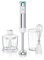 Arendo - Stabmixer Edelstahl 1200 Watt Set - DC Motor - inkl. 800 ml Messbecher + Schneebesen - 2 Geschwindigkeitsstufen – Turbotaste – abnehmbarer Edelstahl Mixfuß - blaue LEDs - weiß