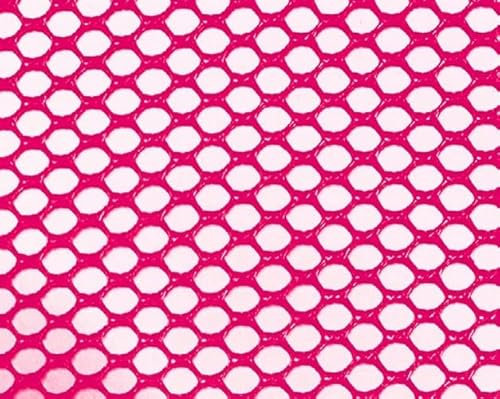 Netzstoff NETTY- 1 Meter, 150cm Breit - Löcher ca. 4mm - Mesh Tüll Taschenstoff Fasching Bastelstoff (Neonpink)