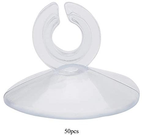 Eurobuy 50pcs Suction Cup Holders Bracket Aquarium Sucker Clips Airline Tube Holders Clamps Fish Tank Hose Holder Clips