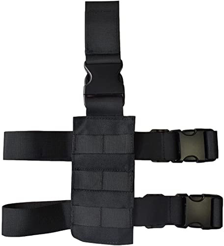 OAREA Taktische Molle Drop Bein Gun Holster Plattform Universal Magazine Beutel Oberschenkel -Rig -Adapter Schnellfreisetzung Jagdausrüstung (Color : TBLB15-BK, Size : M)