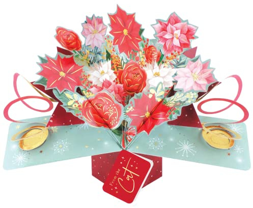 From The Cat Christmas Card 3D Festive Bouquet Pop Up Christmas Card Xmas Cards POP067X52