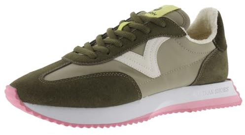 victoria Low-Top Cosmos Nylon & Passende Spaltlederteile & Gezahnte Sohle 1134110 für Damen KAKI 40