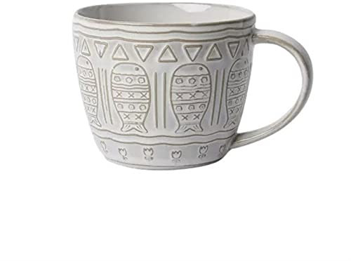 Taza de café de cerámica, Taza de Alivio Vintage, Taza de café de Gran Capacidad de 500ML, Taza para Beber Personalizada