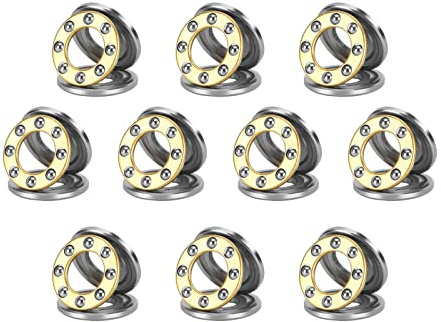 HiPicco Thrust Ball Bearings, 10pcs F4-9M Miniature Plane Axial Ball Bearing 3-in-1, 4mm x 9mm x 4mm Chrome Steel Single Direction