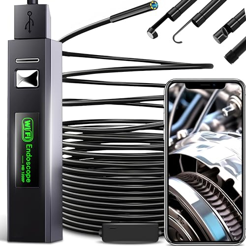 Retoo WiFi Endoskopkamera Handy Endoskop Inspektionskamera Rohrkamera 720P HD mit LED-Licht für Android OS Windows Tablet PC IP67 Snake Kamera Schlangenkamera wasserdichte 5M