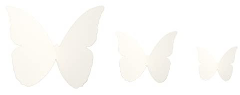 48 Stück 3D Schmetterling Wandaufkleber Abnehmbar Schmetterling Aufkleber Wandtattoos,für Heim Hochzeit Dekor Wohnzimmer Kinder-Zimmer Mädchen Küche Fenster Möbel Party Wand-Tisch-Deko,Weiss