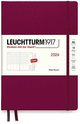 LEUCHTTURM1917 367850 Wochenplaner Composition (B5) 2024, 12 Monate, Port Red, Englisch