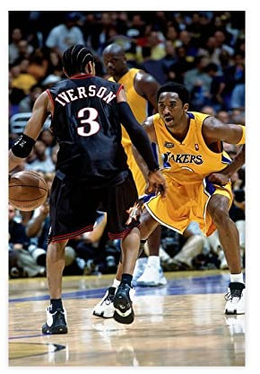 ZAPORA Allen Iverson und Kobe Poster Basketballspieler Leinwand Poster Schlafzimmer Dekor Sport Landschaft Büro Zimmer Dekor Geschenk Unrahmen-Stil 40 x 60 cm
