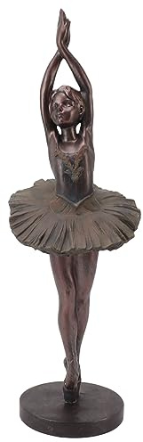 Tyenaza Ballerina-Skulptur, Elegante Harzkunst, Stehende Ballerina-Skulptur, Figurenornament, Wunderschöne Kleine Tänzerstatuen Für Die Heimbüro-Dekoration – Bronze