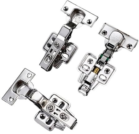 Soft-Close-Hydraulikscharniere für Möbel, Schränke, Fenster und Türen – Türschließer-Scharniere aus Edelstahl mit hydraulischer Technik (Farbe: 12 x halbe Auflage)