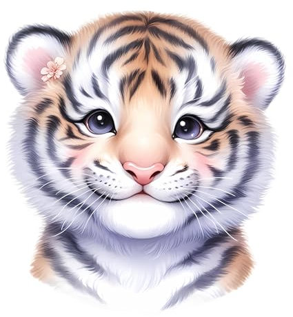 GRAZDesign Wandtattoo Kinderzimmer Safari Tier - Baby Tiger - Babyzimmer Deko selbstklebend - Wandaufkleber - 61x57cm