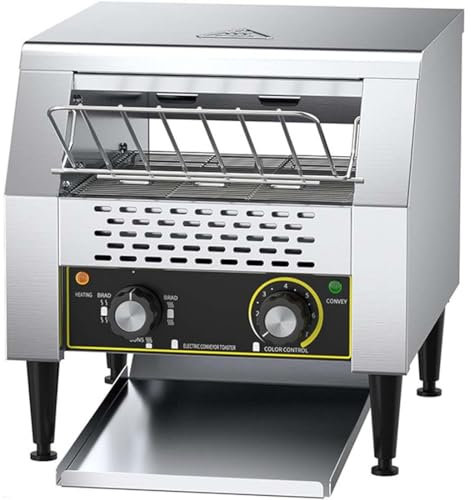 DPDZSW Tostapane Commerciale in Acciaio Inossidabile 600 Fette All'ora Tostatrice Rotativa per Ristorante Di Hotel E Bar, Tostapane Industriale Resistente 2200W, 2200W