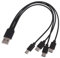 Câble de charge multiple USB vers USB C 3 4 en 1 Cordon de charge multiple avec connecteurs de type C pour tablette Câble de charge USB C
