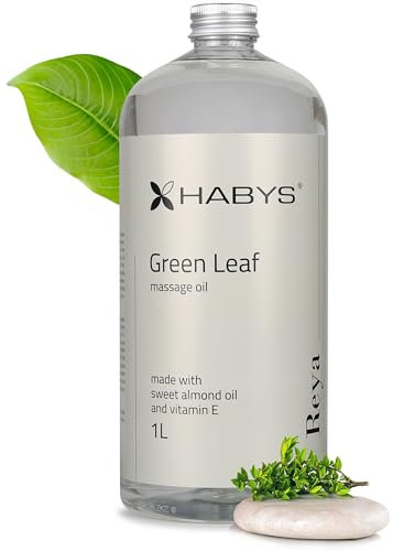 HABYS REYA | Massageöl Öl Entspannendes & Muskelentspannung | für Massage Therapie (Green Leaf) (1 L)