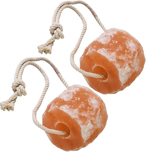 Natural Himalayan Salt Lick 1-2KG To 2-3KG On Rope for Horse, Deer, Goat, and Livestock Animals Himalayan Salt Block 2Pcs (2-3KG)