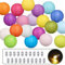 Bunte Papierlaterne 25cm mit 20 Stück Ballonlichter Warmweiß Lampions Papier Laterne Lampenschirm für Feiertagen Hochzeit Halloween Weihnachten Geburtstage