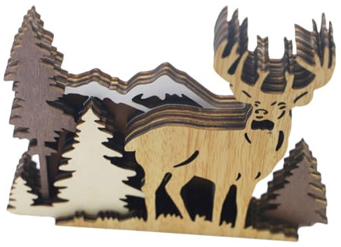 TOPBATHY 5St Elch-Schmuck Desktop-Elch- Elch-Skulptur- Lamm Plüsch Rehkopf Waldelch- wandverkleidung wanddeckoration Holzgeschnitztes Elchdekor Elch-Statue Holzhirsch hölzern