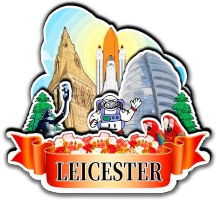 Leicester UK 3D Wooden Fridge Magnet City Travel Souvenir Refrigerator Handmade Craft Magnetic Refrigerator Stickers Home Kitchen Deco