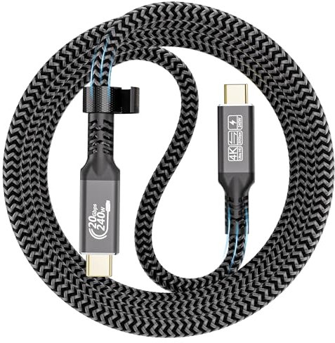 CAKOBLE Cable USB C 2m,240W Cable USB C 3.2 Gen2 20 Gbps Cable Tipo C Carga Rápida,Cable USB C Vídeo 4K@60Hz Compatible Thunderbolt 4/3 pertain i-Phone 15, MacBook iPad Pro, Samsung S24/S22