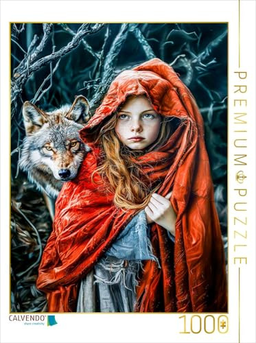 Puzzle · Rotkäppchen und der Wolf | Dieses zauberhafte Motiv zeigt Rotkäppchen, wie sie durch den Wald… · 1000 Teile · Lege-Größe 64 × 48 cm · CALVENDO Puzzle