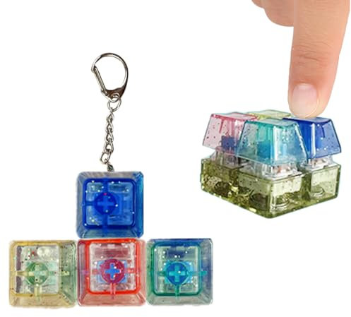 Tomedeks Jouet Fidget Clavier Pour Adultes,Porte Clé Clavier Fidget Avec Lumière Led Clavier Fidget Clicker Drôle Jouet Fidget Bouton Pour Décompression Décoration (Typ T)