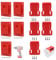 Compatible with M18 5pcs Tool Holders 5pcs Battery Holders Mount Compatible with Milwaukee 18V Battery Drill Tool Red (with screws) (10pack)